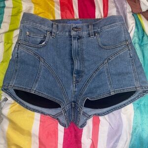 Mugler Blue Jean Shorts